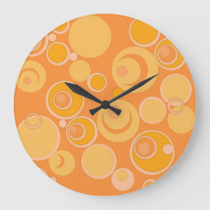 Bubblegum Bubbles Everywhere Orange Large Clock