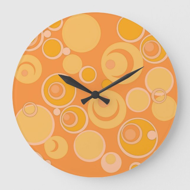 Bubblegum Bubbles Everywhere Orange Large Clock (Front)