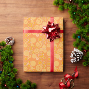 Bubblegum Bubbles Everywhere Orange Wrapping Paper