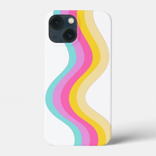 Bubblegum Colour Wavy Rainbow iphone Case (Back)