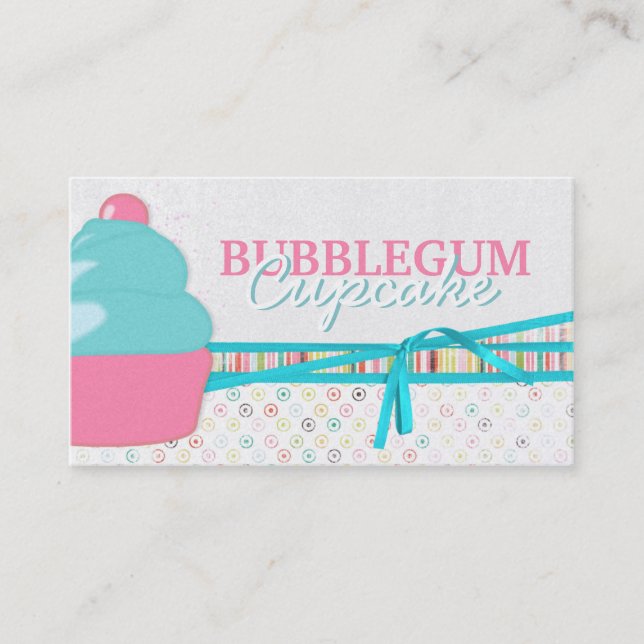 Bubblegum Cupcake Business Cards (Front)