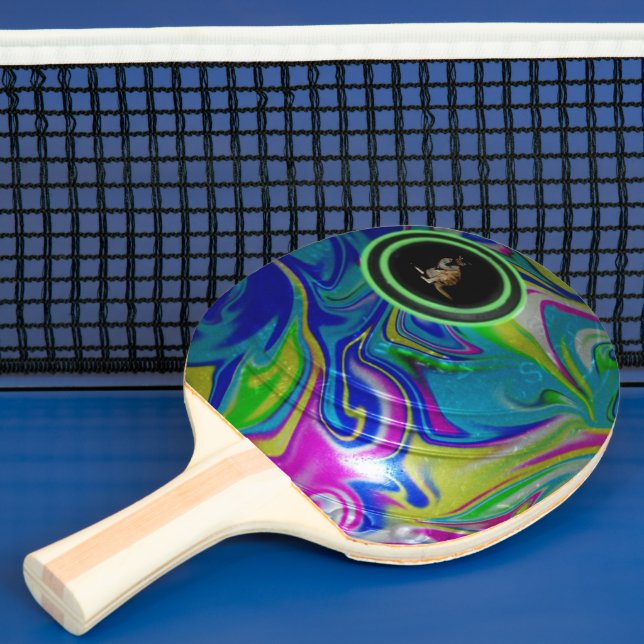 Bubblegum Lawn Bowl, Ping Pong Paddle (Insitu)