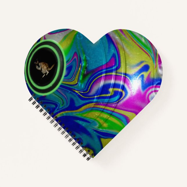 Bubblegum Lawn Bowl, Spiral Heart Notebook (Front)