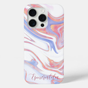 Bubblegum Marble Customisable iPhone 15 Pro Case