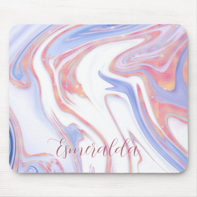 Bubblegum Marble Customisable Mouse Mat (Front)