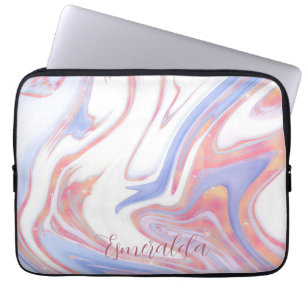 Bubblegum Marble Customizable Laptop Sleeve