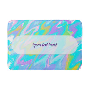 Bubblegum Marble Texture Liquid Paint Mixture Bath Mat