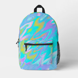 Bubblegum Marble Texture Liquid Paint Mixture Printed Backpack