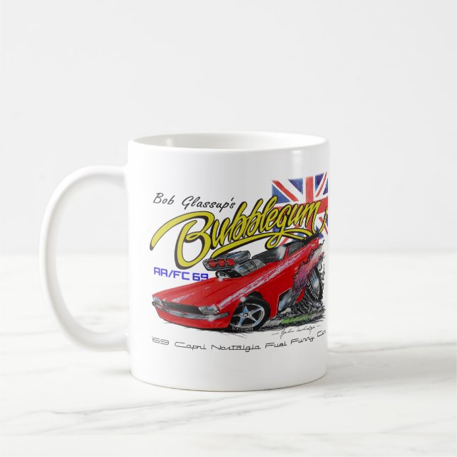 Bubblegum nostalgia funny car mug (Left)