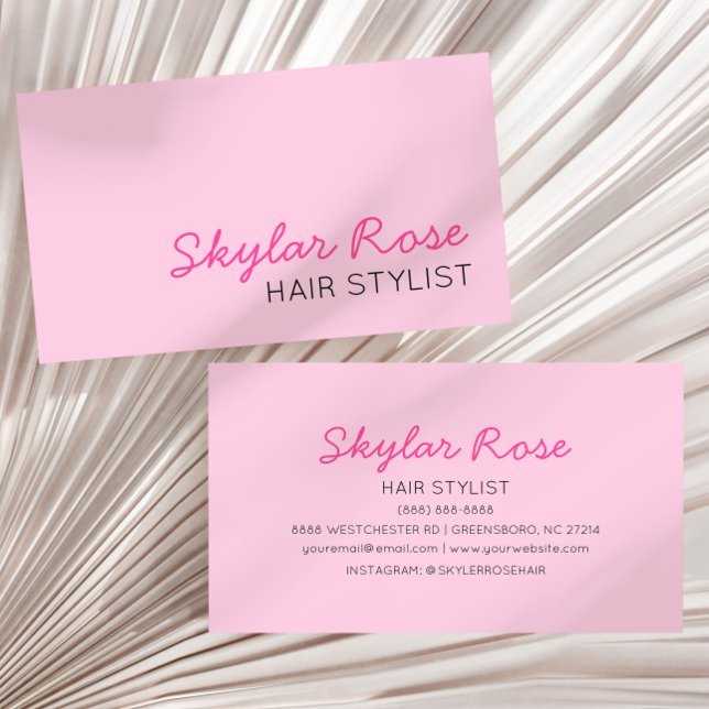 Bubblegum Pink and Hot Pink Girly Cute Business Card (Creator Uploaded)
