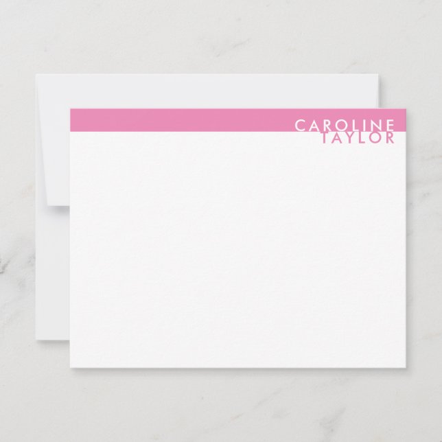 Bubblegum Pink Band Simple Girly Card (Front)