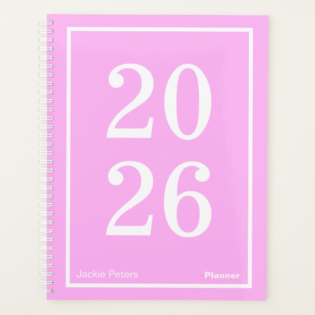 Bubblegum Pink Big Year Large Planner (Front)