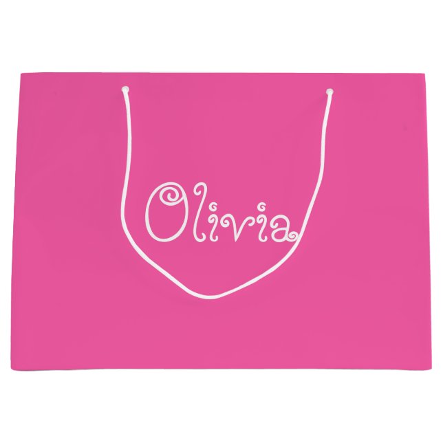 Bubblegum Pink Colour Baby Shower Gift Bag (Front)