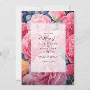 Bubblegum Pink, Cotton Candy & Strawberry Wedding Invitation