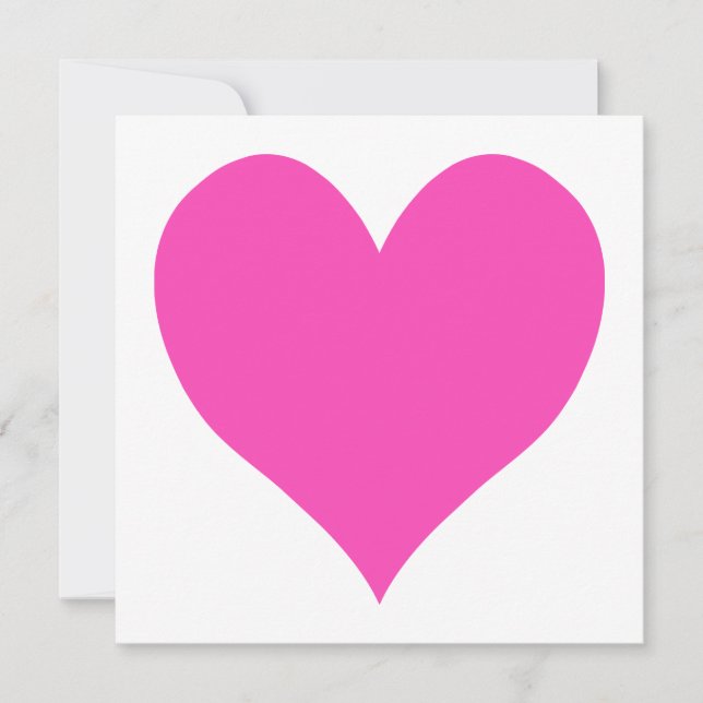 Bubblegum Pink Cute Heart Shape Invitation (Front)