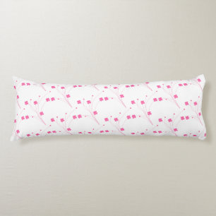 Bubblegum Pink Flowers, Small Floral Print Body Cushion