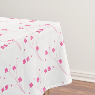 Bubblegum Pink Flowers, Small Floral Print Tablecloth