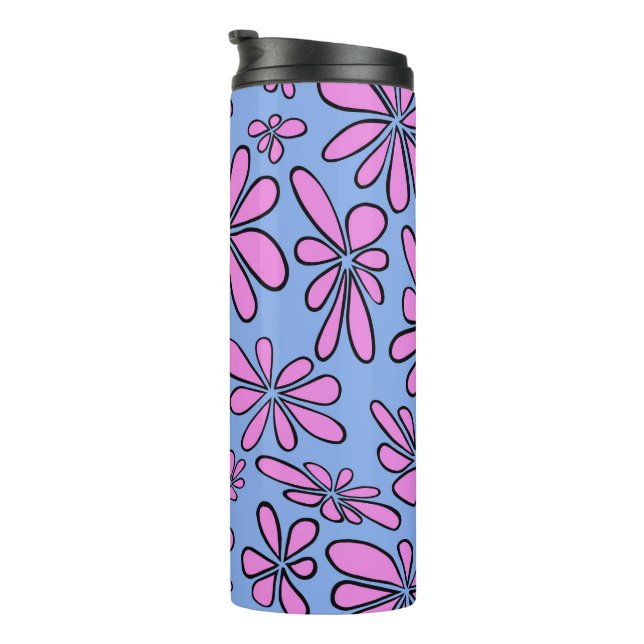 Bubblegum pink free spirit floral thermal tumbler (Rotated Right)