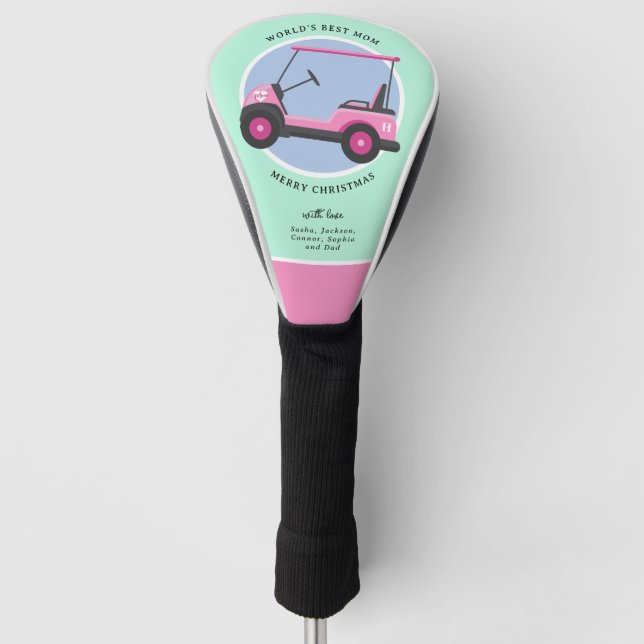 Bubblegum Pink Golf Cart Mum's Head Cover (Front)