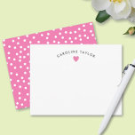 Bubblegum Pink Heart & Dots Cute Girly Card<br><div class="desc">This design features space for a name in a pretty curve over a simple heart graphic. Click the customise button if you would like to move/scale the images and further modify the text! Variations of this design, additional colours, as well as coordinating products are available in our shop, zazzle.com/store/doodlelulu. Contact...</div>