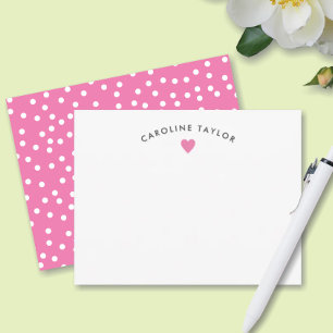 Bubblegum Pink Heart & Dots Cute Girly Card
