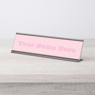 Bubblegum Pink Pretty And Yummy Solid Colour Desk Name Plate