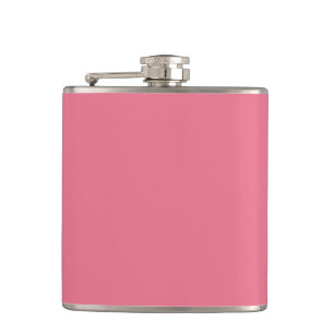 Bubblegum Pink Solid Colour Print, Rouge Blush Pin Hip Flask