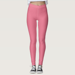 Bubblegum Pink Solid Colour Print, Rouge Blush Pin Leggings
