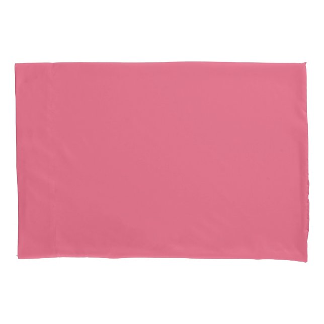 Bubblegum Pink Solid Colour Print, Rouge Blush Pin Pillowcase (Front)