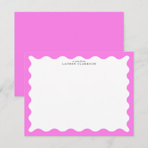 Bubblegum Pink Wavy Frame Note Card