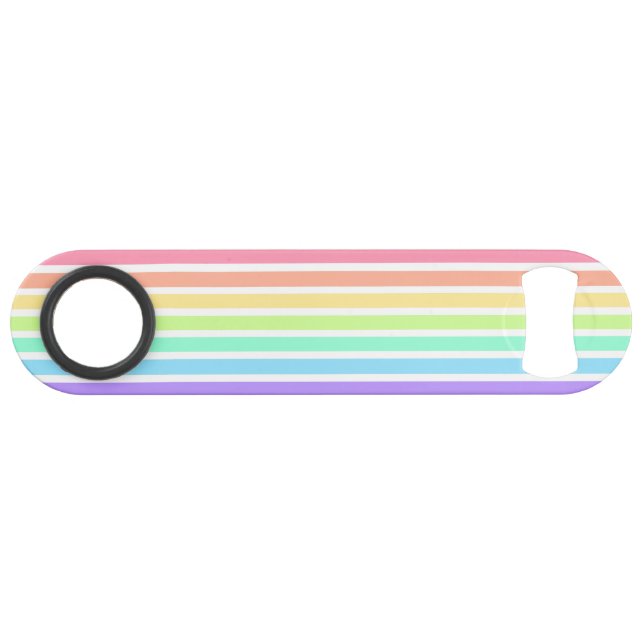 Bubblegum rainbow and white stripes (Front (Horizontal))