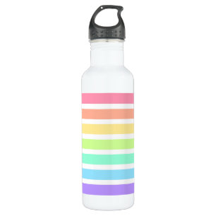 Bubblegum rainbow and white stripes 710 ml water bottle
