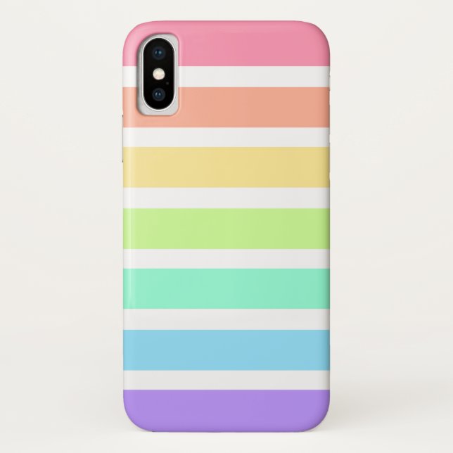 Bubblegum rainbow and white stripes Case-Mate iPhone case (Back)