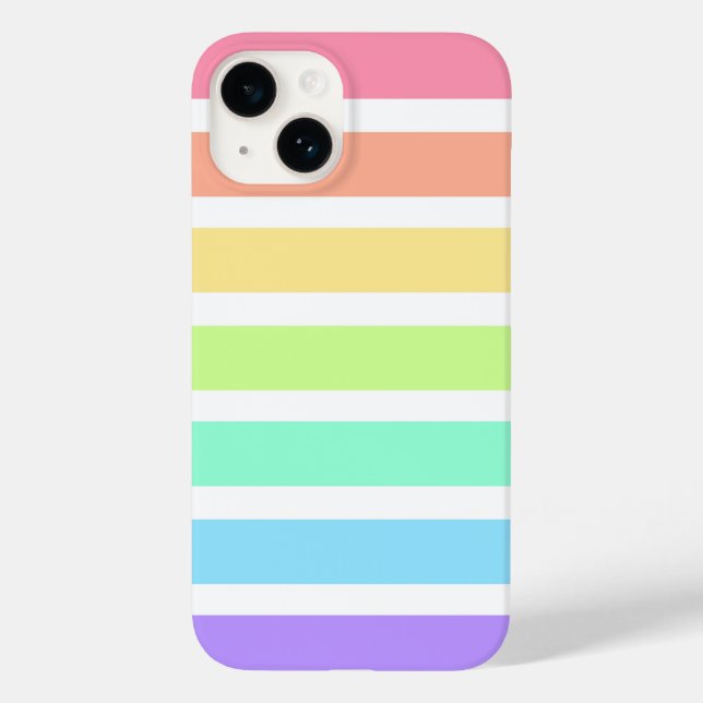 Bubblegum rainbow and white stripes Case-Mate iPhone case (Back)