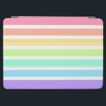 Bubblegum rainbow and white stripes iPad air cover<br><div class="desc">Bubblegum rainbow and white stripes</div>