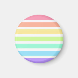 Bubblegum rainbow and white stripes magnet