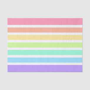 Bubblegum rainbow and white stripes tissue paper
