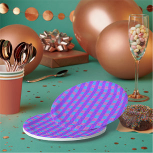 Bubblegum Tartan Print, Paper Plate