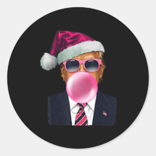 Bubblegum Trump Blowing Bubble Gum Christmas Nk Tr Classic Round Sticker