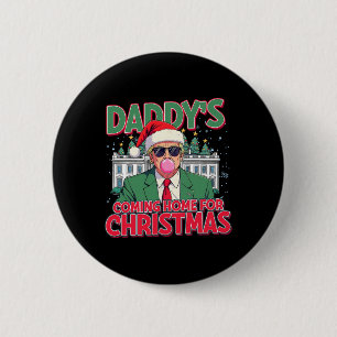Bubblegum Trump Blowing Bubble Gum Christmas Pink 6 Cm Round Badge