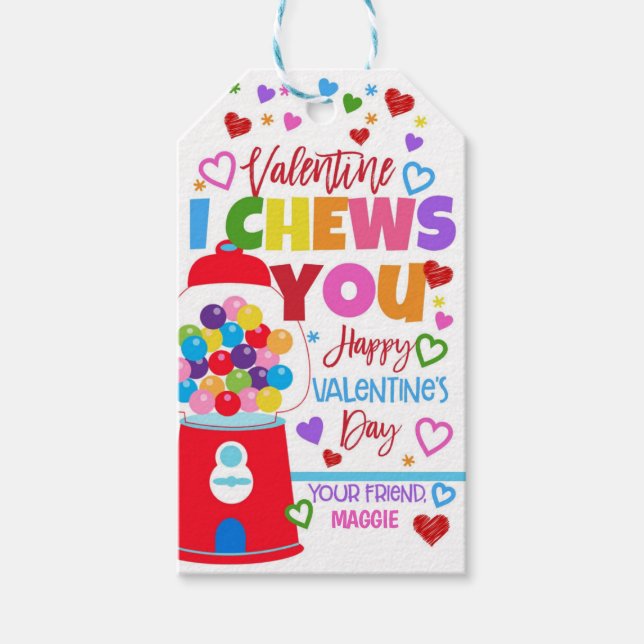 Bubblegum Valentine Favour Tag (Front)
