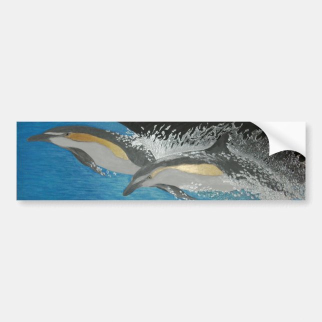 Bubblepacific bumper stickers, common dolphins sticker (Front)