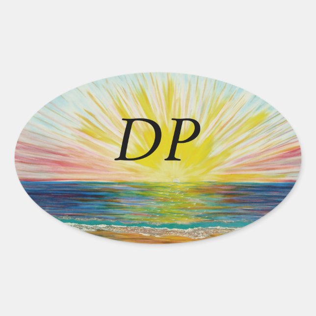 Bubblepacific bumper stickers, DP sunrise sunburst Oval Sticker (Front)