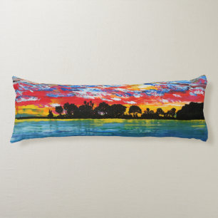 Bubblepacific pillows, Dana Point harbour painting Body Cushion