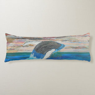 Bubblepacific pillows, Grey whale breaching Body Cushion