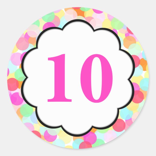 Bubbles #2 - Numbers Round Sticker (Front)