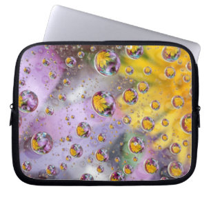 Bubbles abstract with flowers. Credit as: Nancy Laptop Sleeve