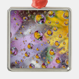 Bubbles abstract with flowers. Credit as: Nancy Metal Tree Decoration