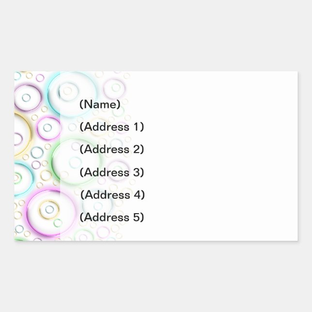 Bubbles Address Label (Front)