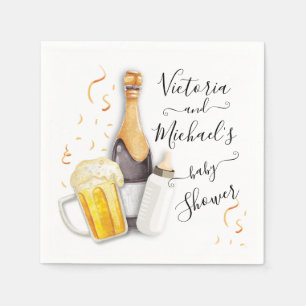 Bubbles and Beer Baby Shower Napkin